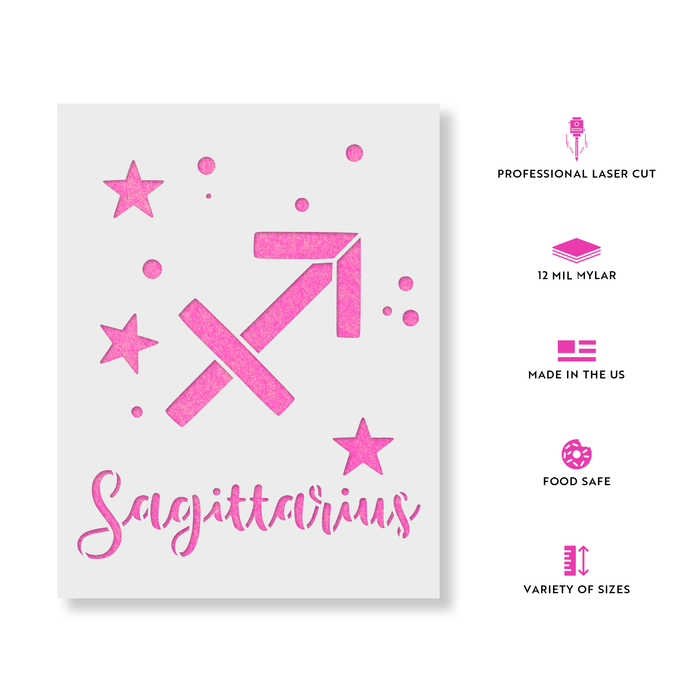 Sagittarius Zodiac Symbol Stencil