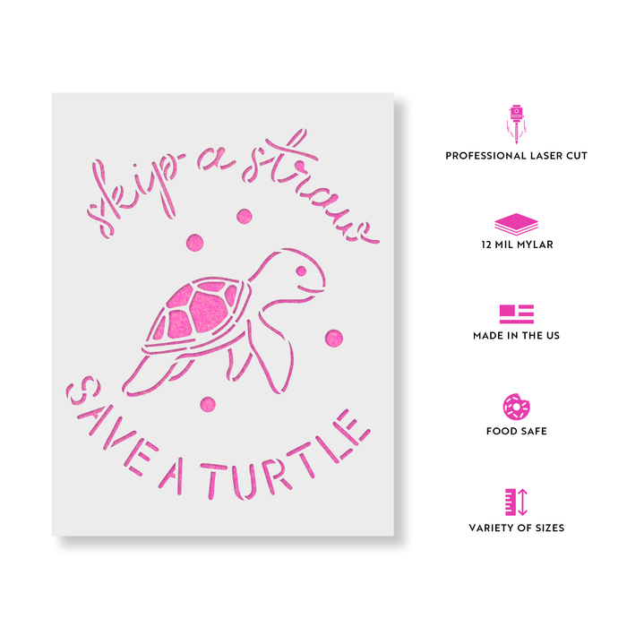 Save Sea Turtles Stencil