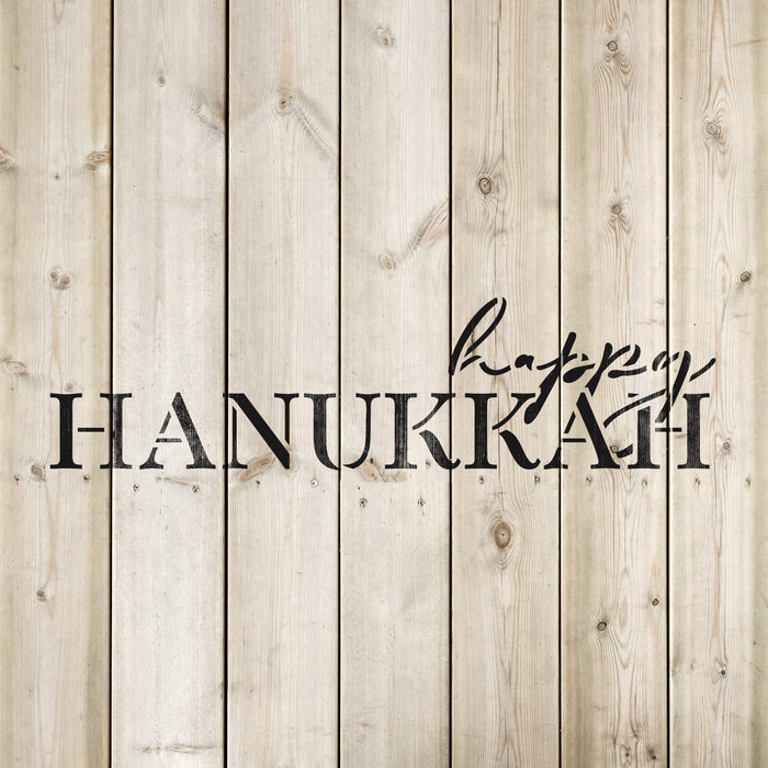 Simple Happy Hanukkah Stencil