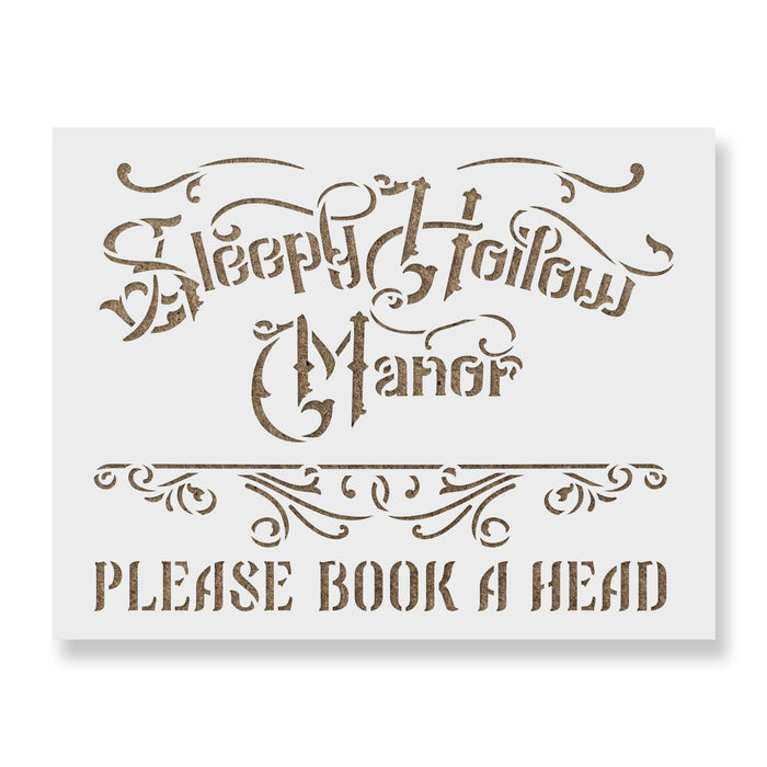 Sleepy Hollow Inn Stencil - Tavern Board Shape, Crow Moon, Halloween DIY Art Sign - 9x12 Mylar