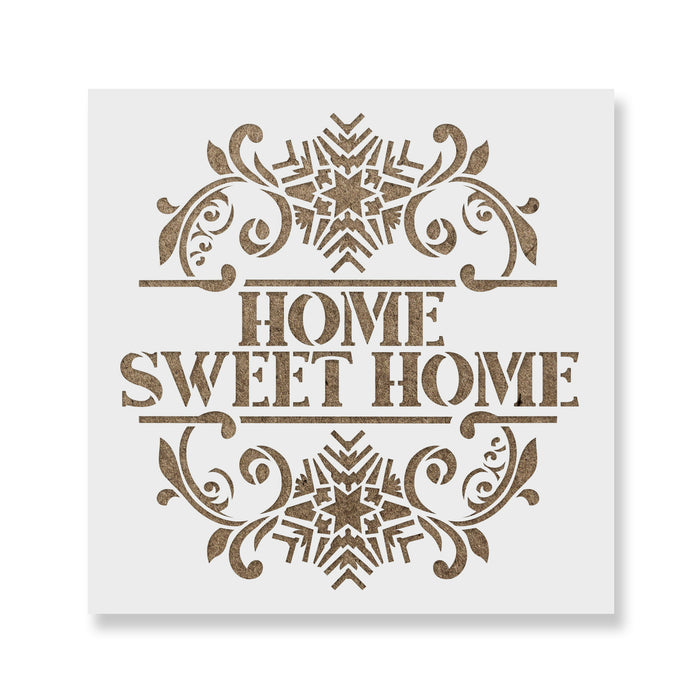 Snowflake Home Sweet Home Wall Sign Stencil