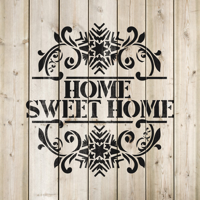 Snowflake Home Sweet Home Wall Sign Stencil