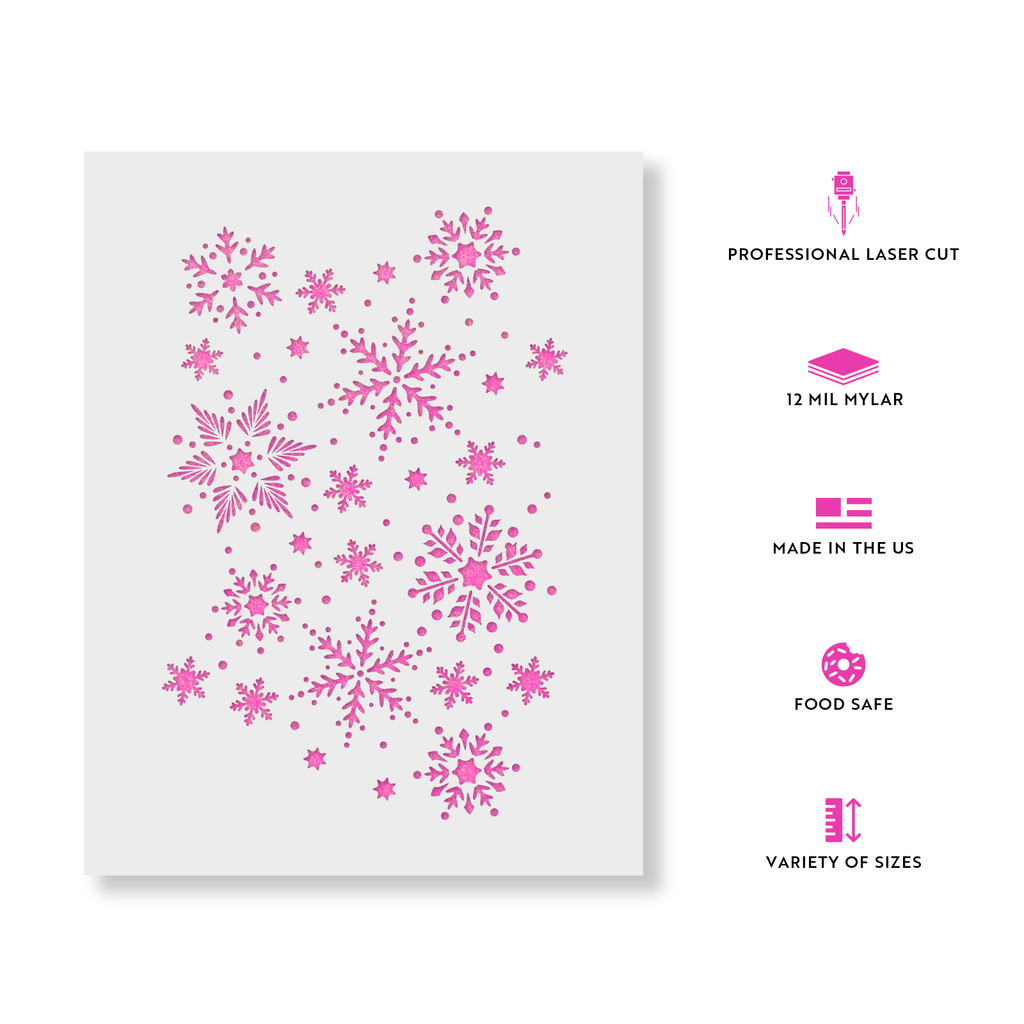 Snowflakes Pattern Stencil for Holiday DIY Crafting