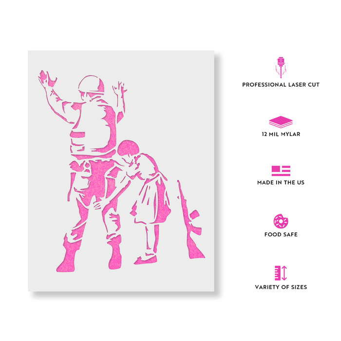 Soldier Girl Banksy Stencil