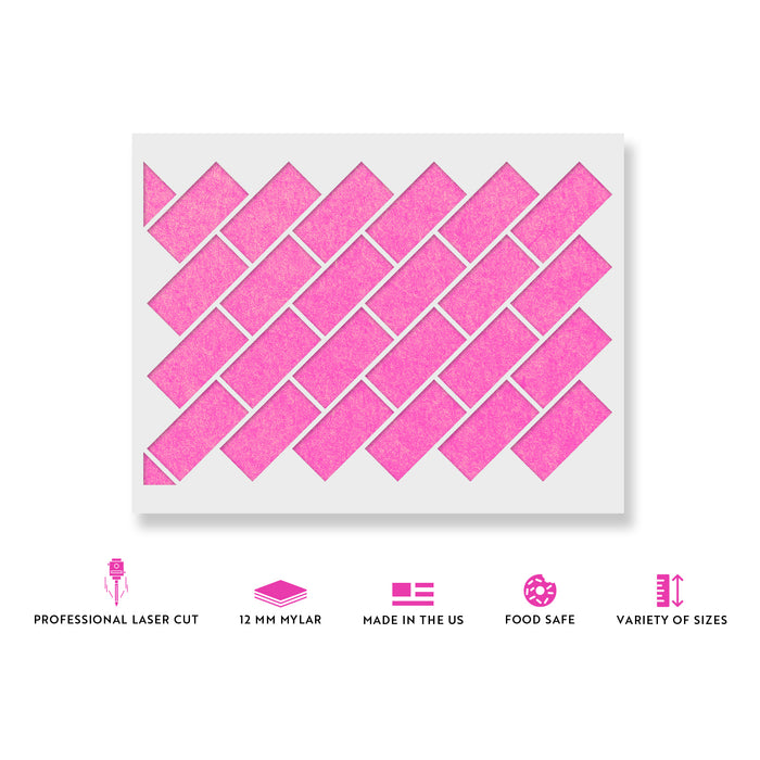 Stacked Brick Pattern Wall Stencil