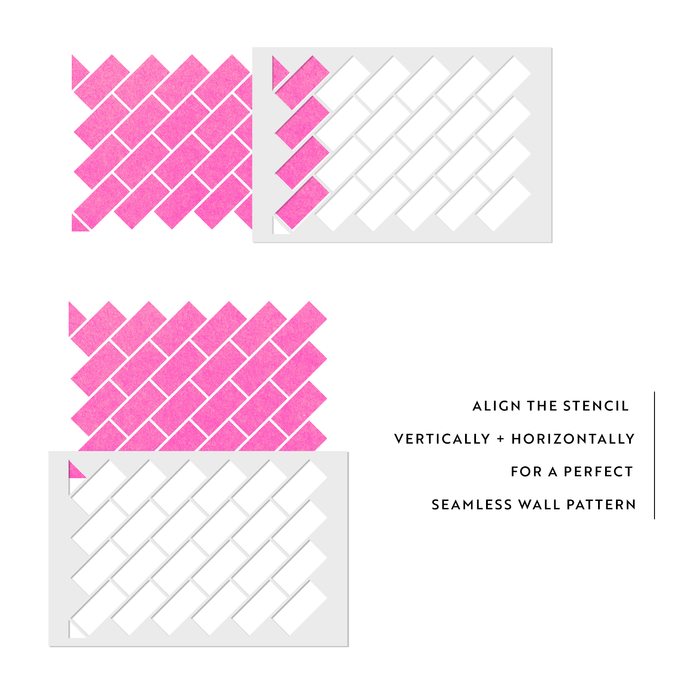 Stack Brick Pattern Stacked Brick Pattern Wall Stencils - Stencil Revolution