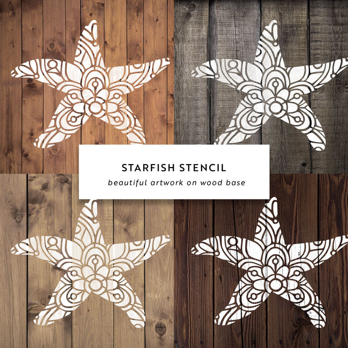 thumbnail interactive-video image 1 of 5.5 Inch Starfish Stencil – Beach Nautical Ocean Sea Template For Painting & Art 1 of 6