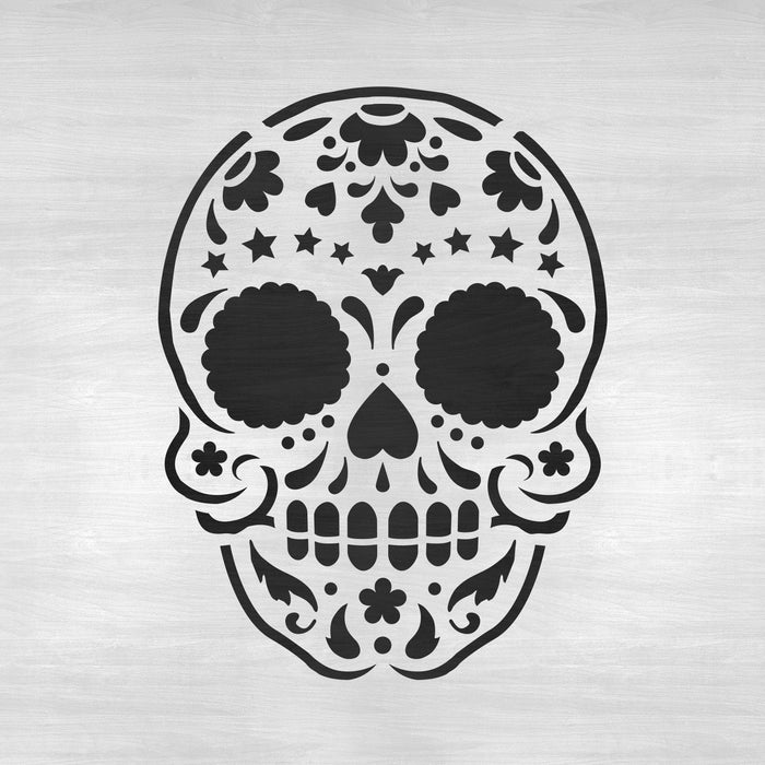 Sugar Skull Stencil - Day of the Dead Stencil Template airbrush-sugar-skull-day-of-the-dead-stencil-set-skull-design-14-u-s-art-supply