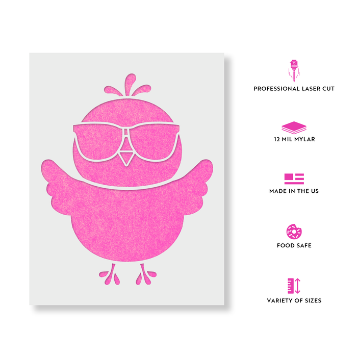 Sunglasses Chick Stencil