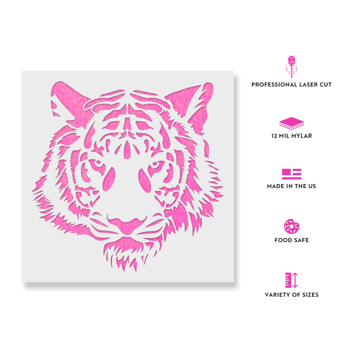 Tiger Head Stencil