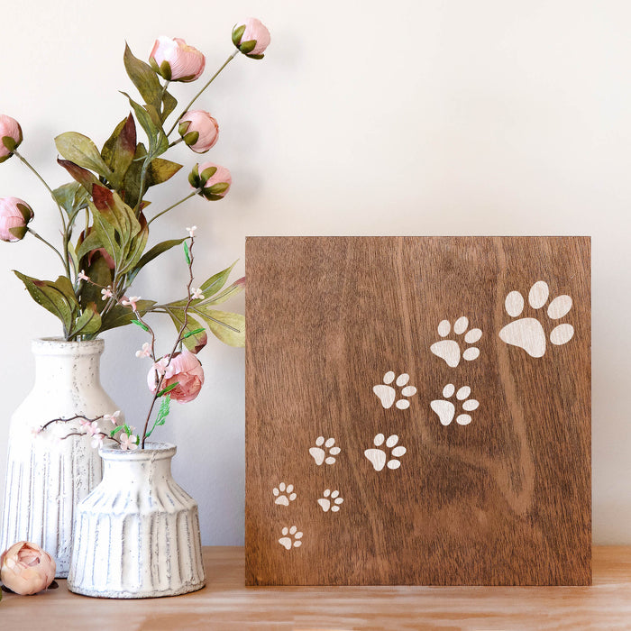 Trail of Paw Prints Stencil