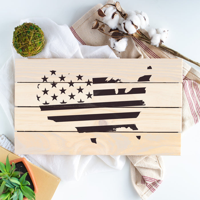 United States Map Flag Stencil
