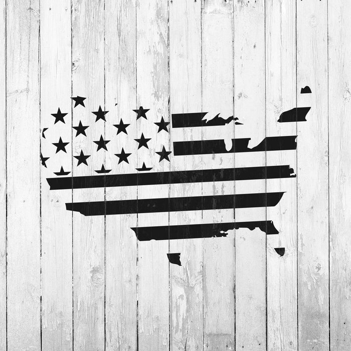 United States Map Flag Stencil