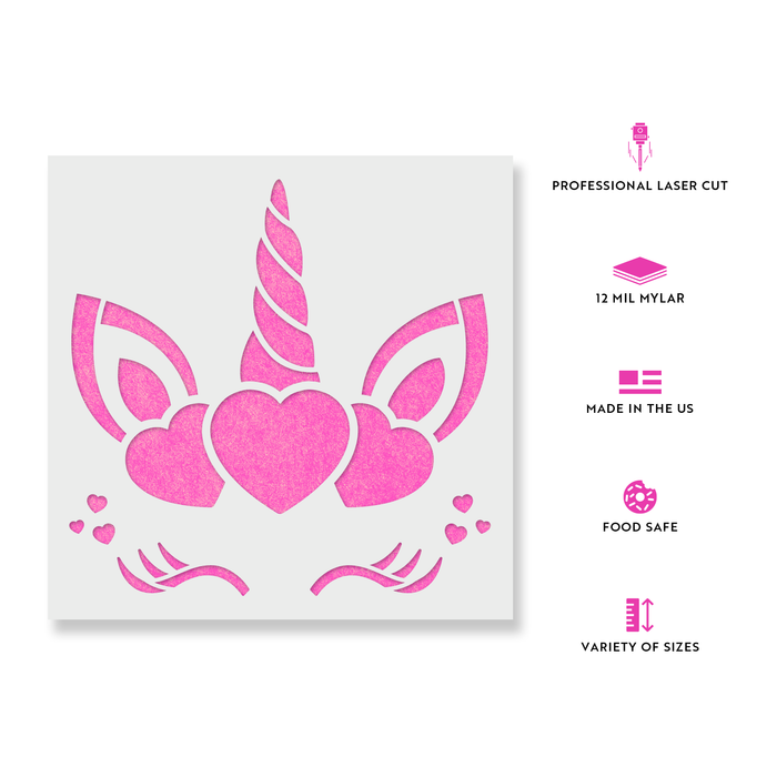 Valentines Unicorn Stencil