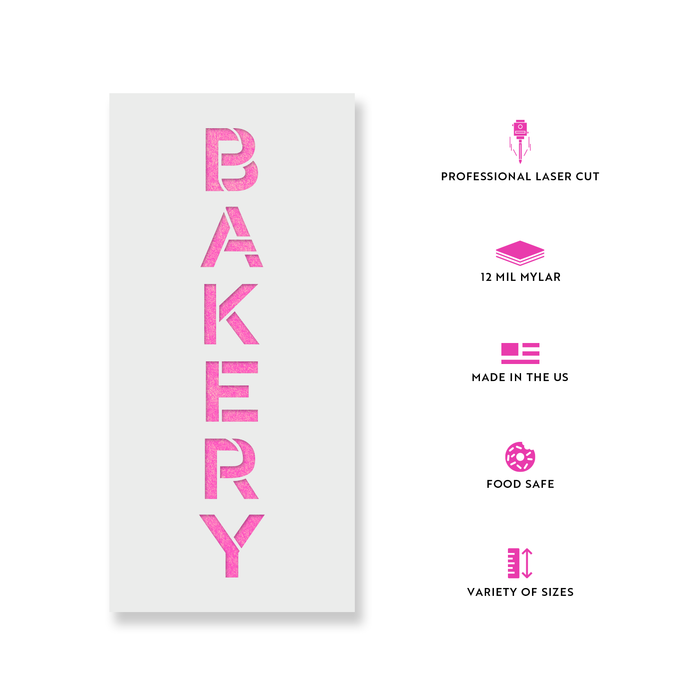 Vertical Sign Bakery Stencil