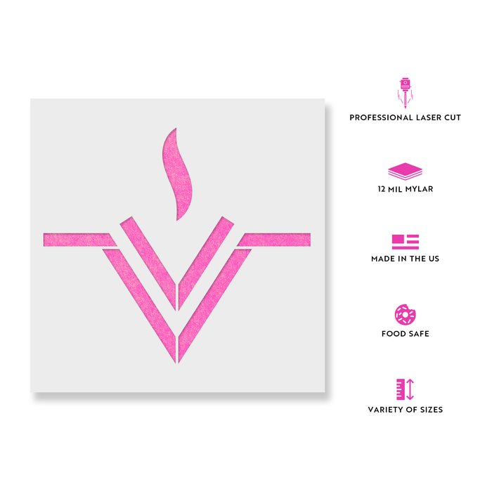 Vesta Astrology Symbol Stencil