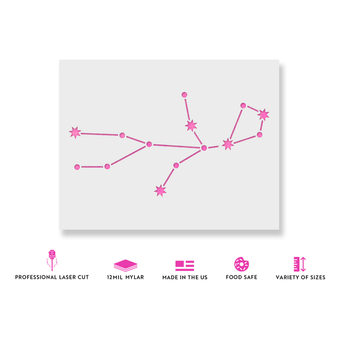 Virgo Constellation Stencil