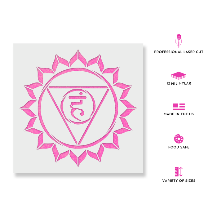 Vishuddha Throat Chakra Stencil