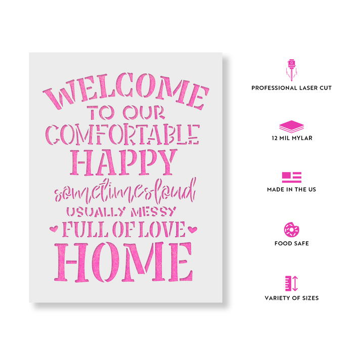 Welcome To Our Comfortable Home Stencil