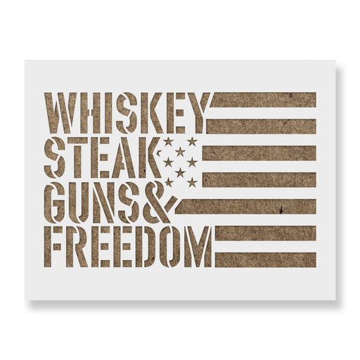 Whiskey Steak Guns American Flag Stencil