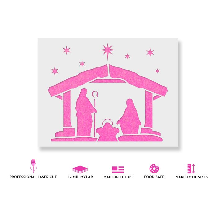 Wondrous Nativity Stencil