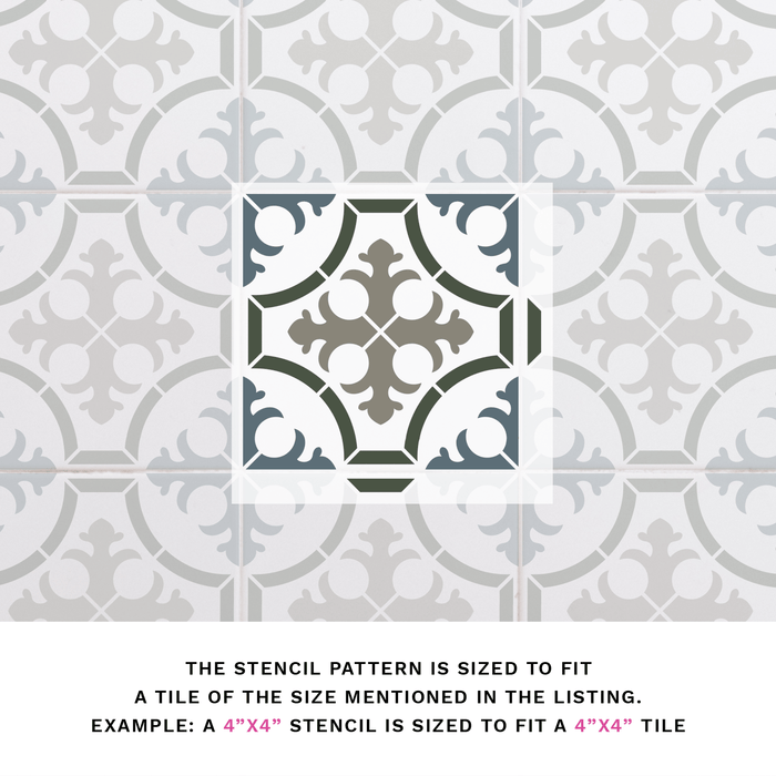 Yarrow Tile Stencil