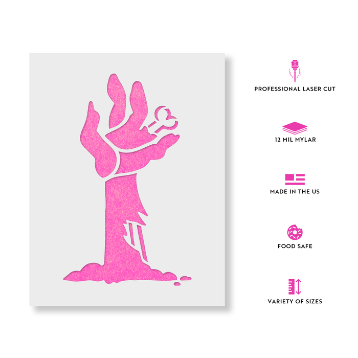 Zombie Hand Stencil