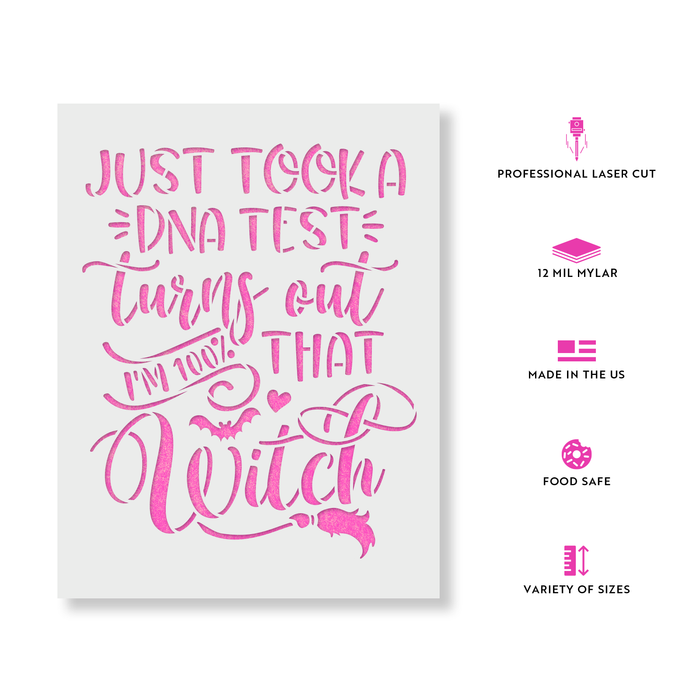 100 Percent Witch DNA Test Stencil