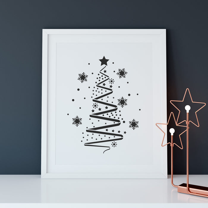 Abstract Christmas Tree Stencil