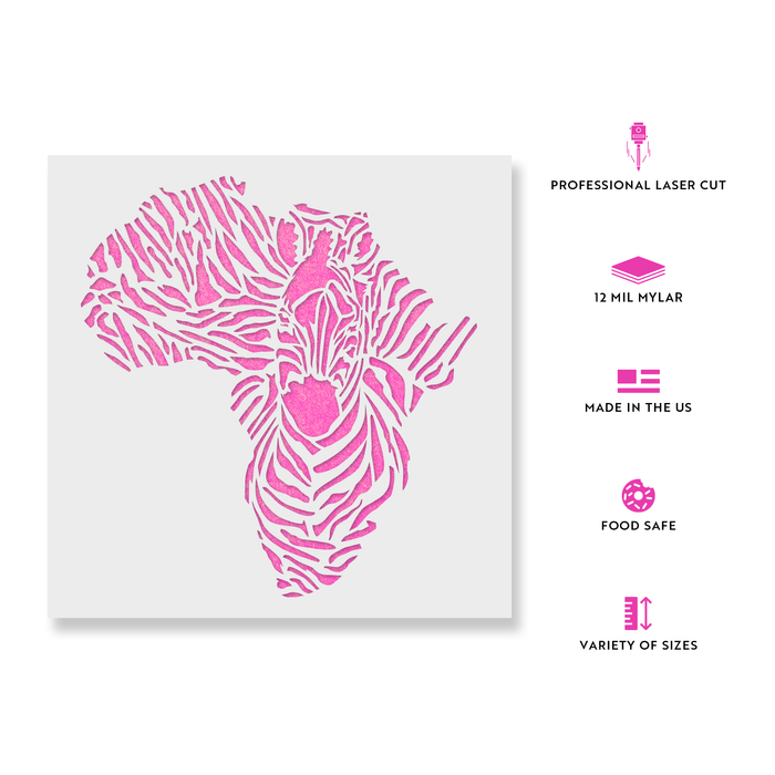 Africa Zebra Stencil