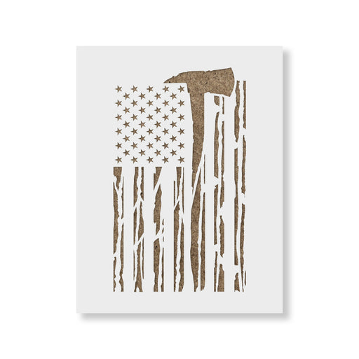 American Flag Firefighter Stencil
