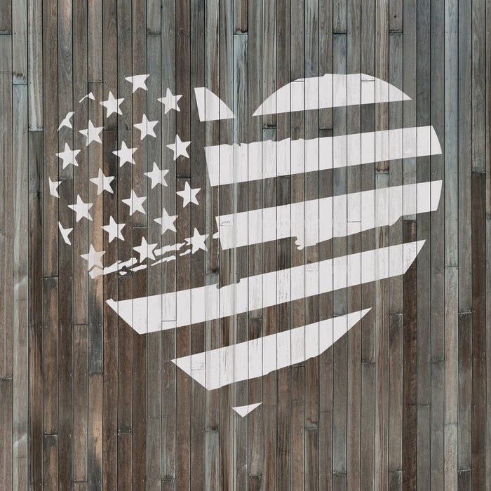 Heart American Flag Stencil – sheyb