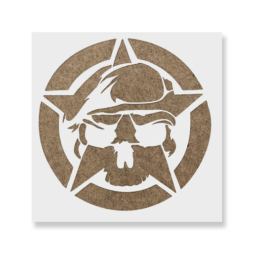 Army Ranger Skull Military Star Stencil
