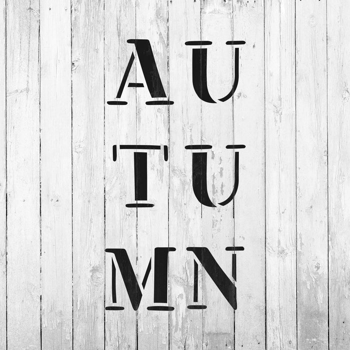 Autumn Letters Stencil