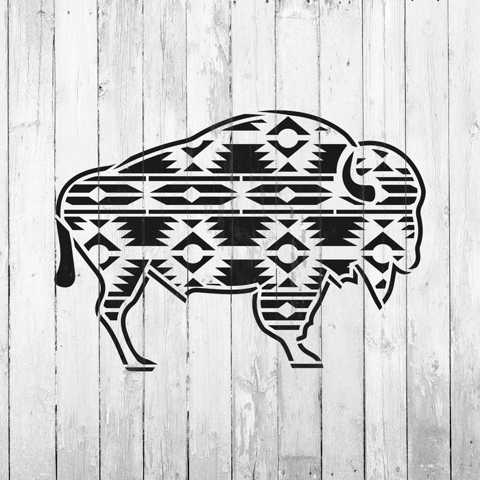 Aztec Buffalo Stencil