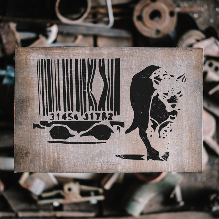 Barcode Tiger Banksy Stencil