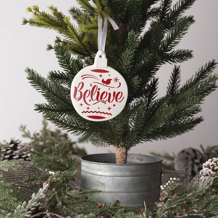 Believe Christmas Ornament Stencil