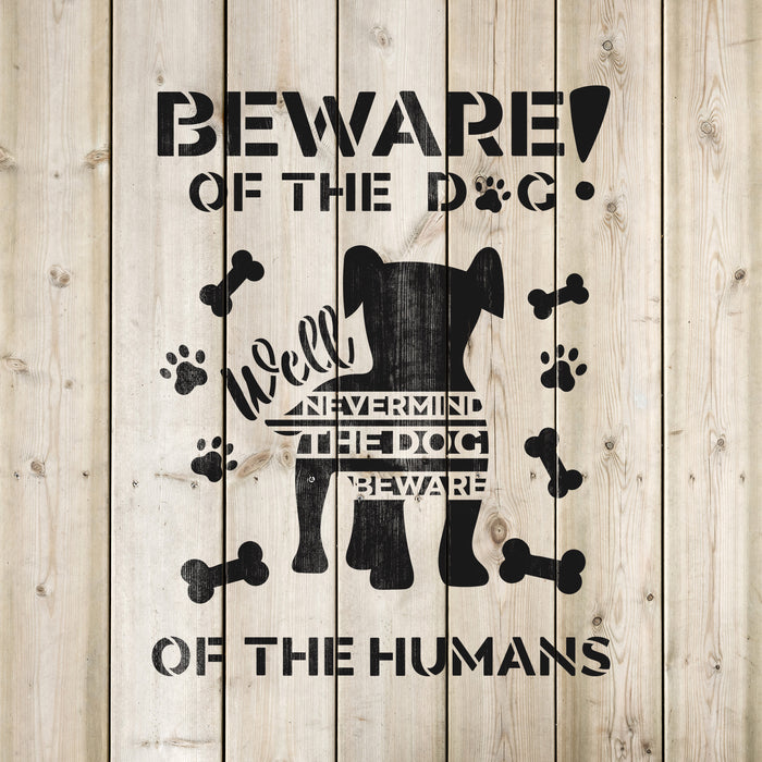 Beware Of Cute Dog Stencil