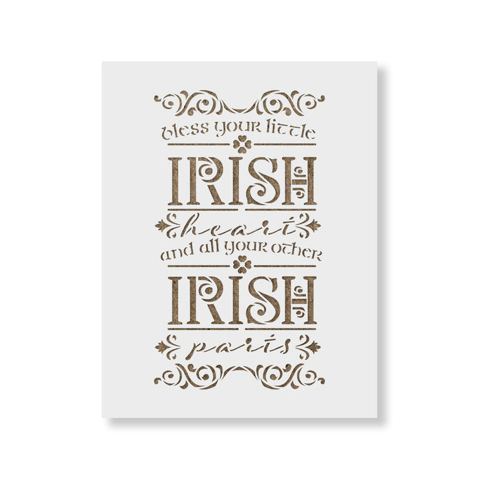 Bless Your Irish Heart Sign Stencil