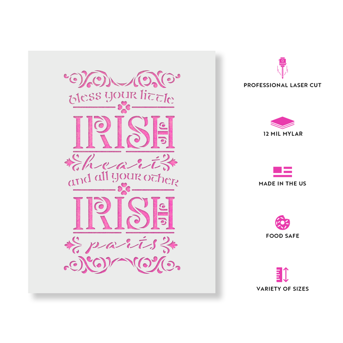 Bless Your Irish Heart Sign Stencil
