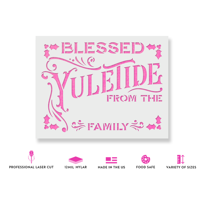 Blessed Yuletide From Your Family Stencil