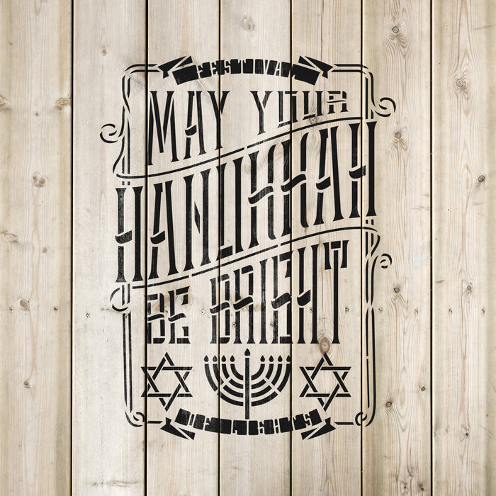 Bright Hanukkah Stencil