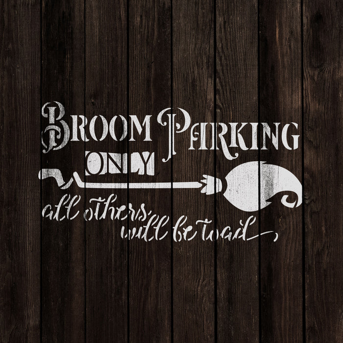 Broom Parking Crooked Broom Stencil