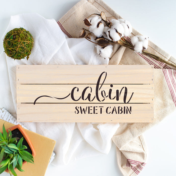 Cabin Sweet Cabin Sign Stencil