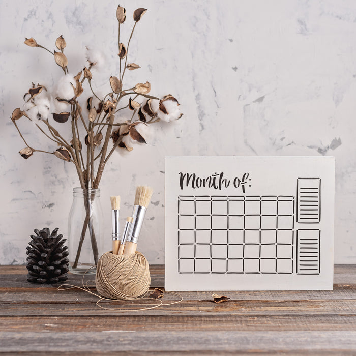 Monthly Overview Calendar Stencil for Journal and Planner, Monthly Layout  Stencil, Planner Template Stencil 
