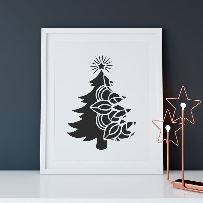 Christmas Tree Mandala Stencil