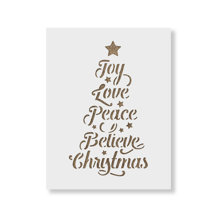Christmas Tree Words Stencil