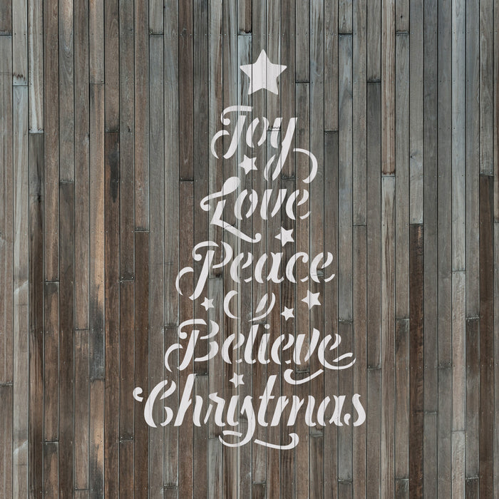 Christmas Tree Words Stencil