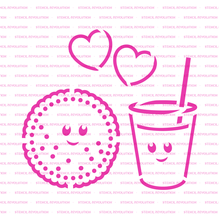 Cookie And Milk Cookie Stencil