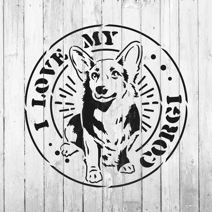 Corgi Dog Stencil